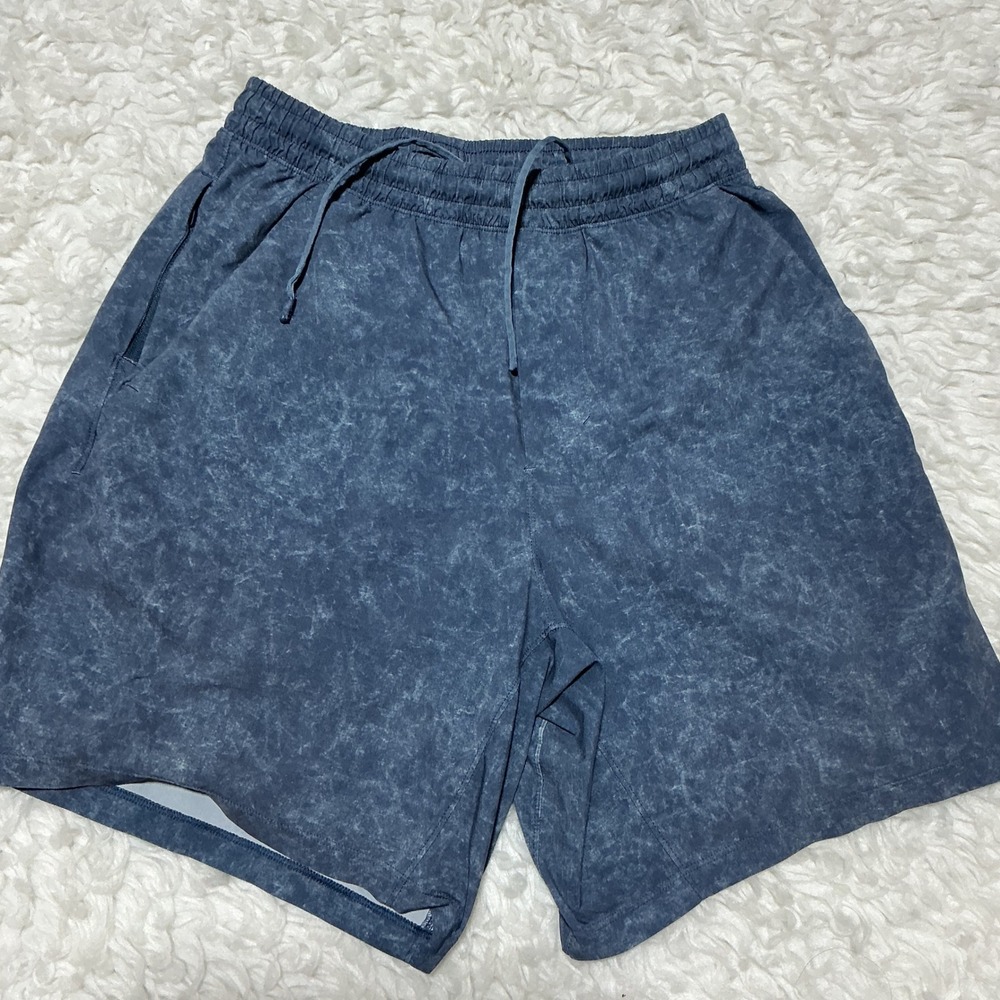 Lululemon Pace Breaker 7" Shorts Blue Acid Wash Athletic Running Small Gym